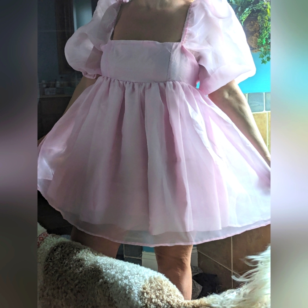 Blush Pink Selkie inspired Babydoll Mini dress Size L